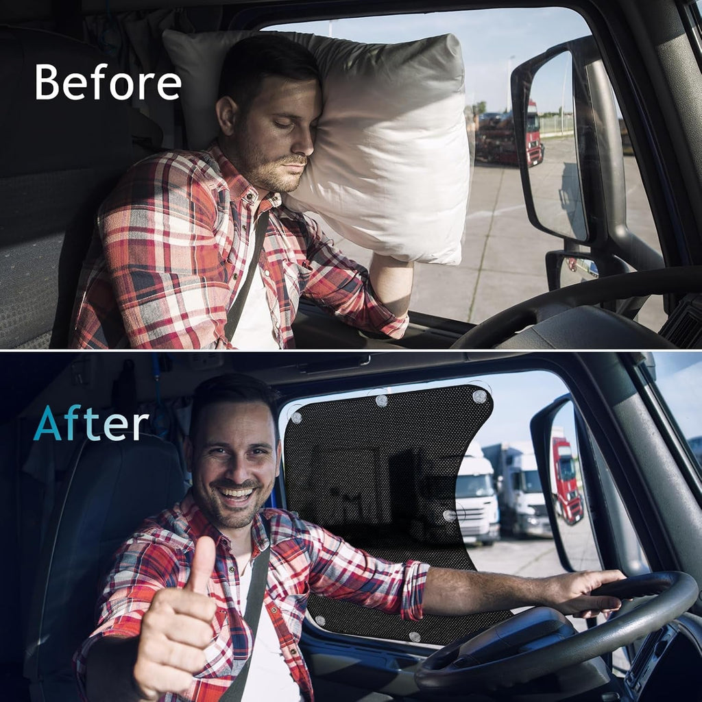 2Pcs Semi Trucks Window Shades with Suction Cups - Rush2Wait Travel Co.