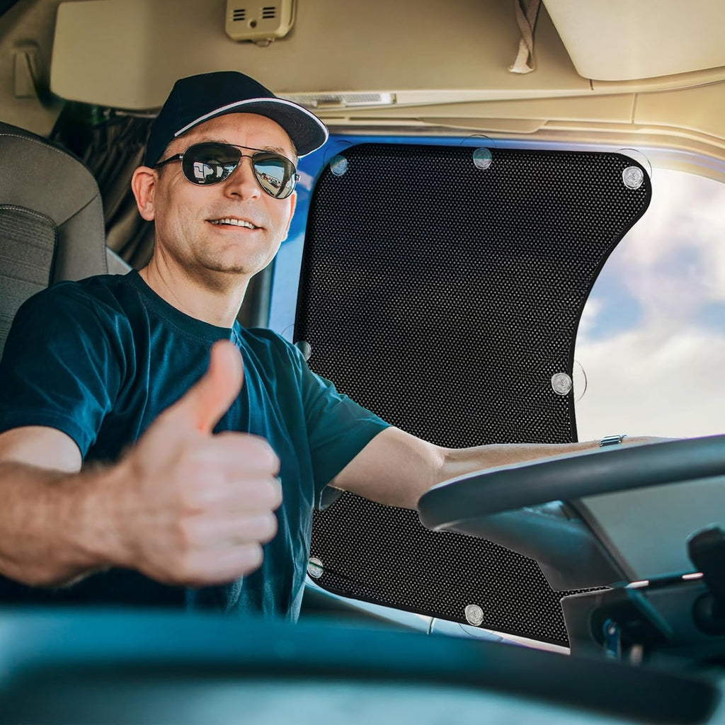 2Pcs Semi Trucks Window Shades with Suction Cups - Rush2Wait Travel Co.