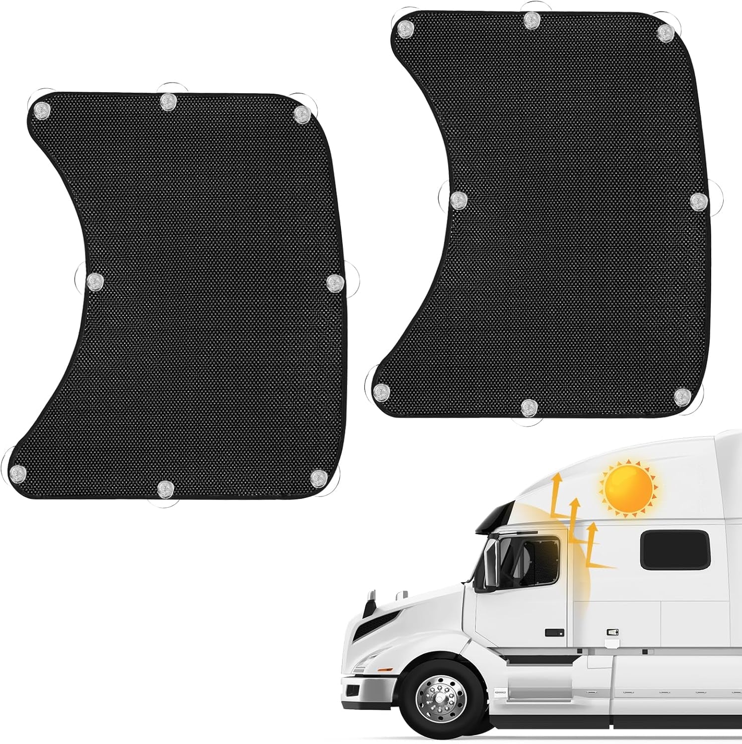 2Pcs Semi Trucks Window Shades with Suction Cups - Rush2Wait Travel Co.