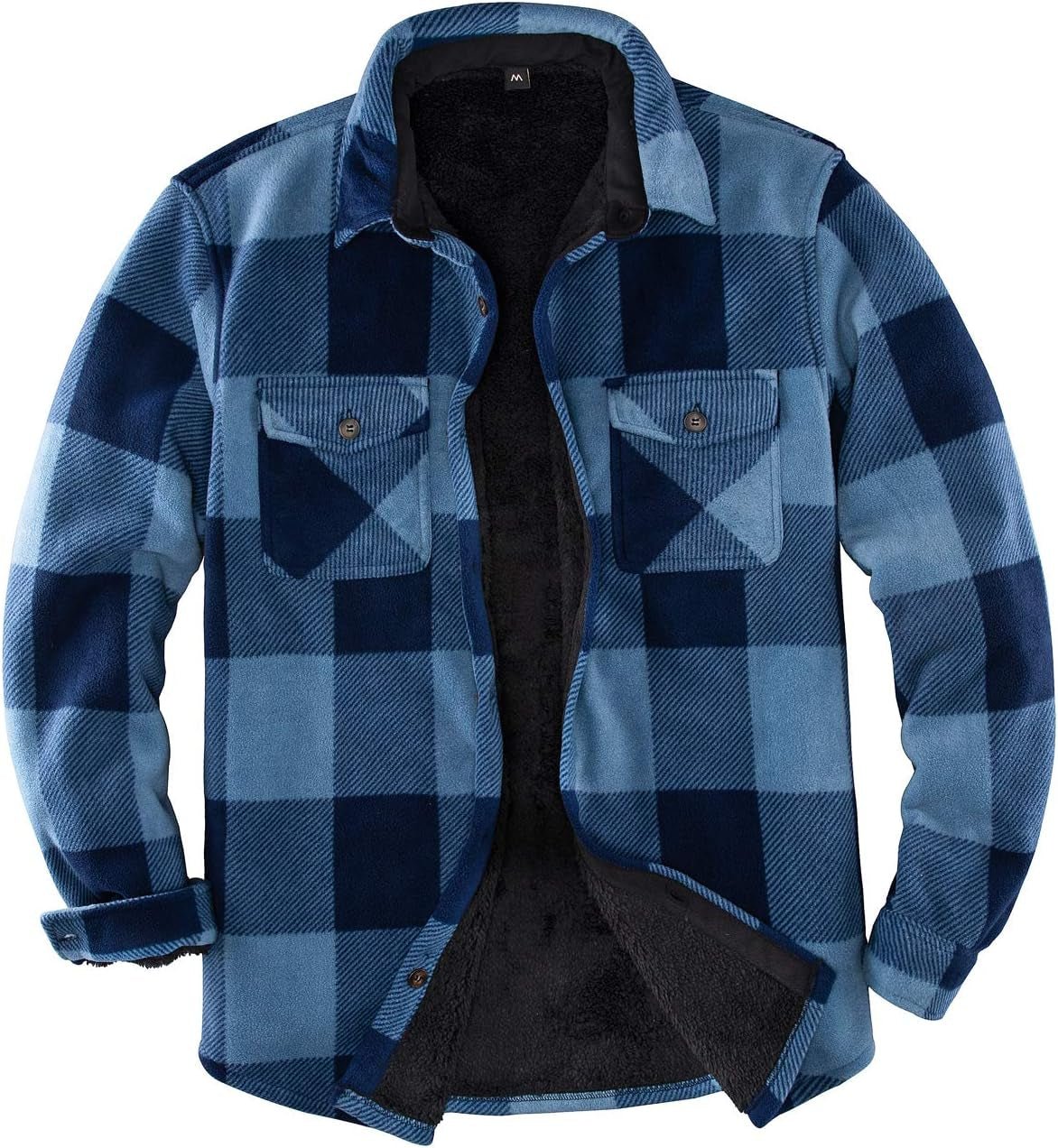 Men'S Warm Sherpa Lined Fleece Plaid Flannel Shirt Jacket(All Sherpa Fleece Lined) - Rush2Wait Travel Co.